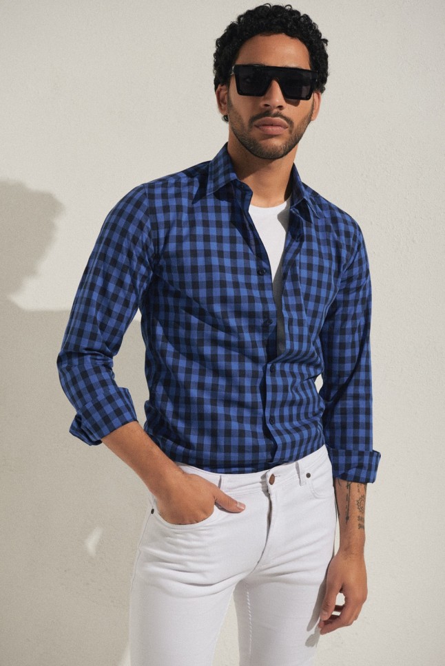 Camisa Bardot Cuadros