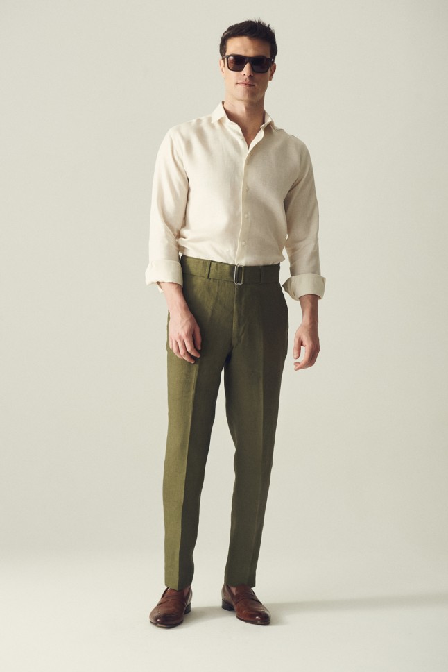 Pantalon Pegli Cinturon Lino
