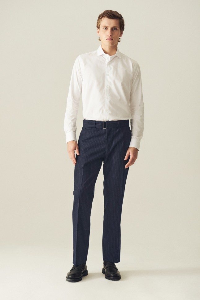 Pantalon Trama Rayas Cinturon